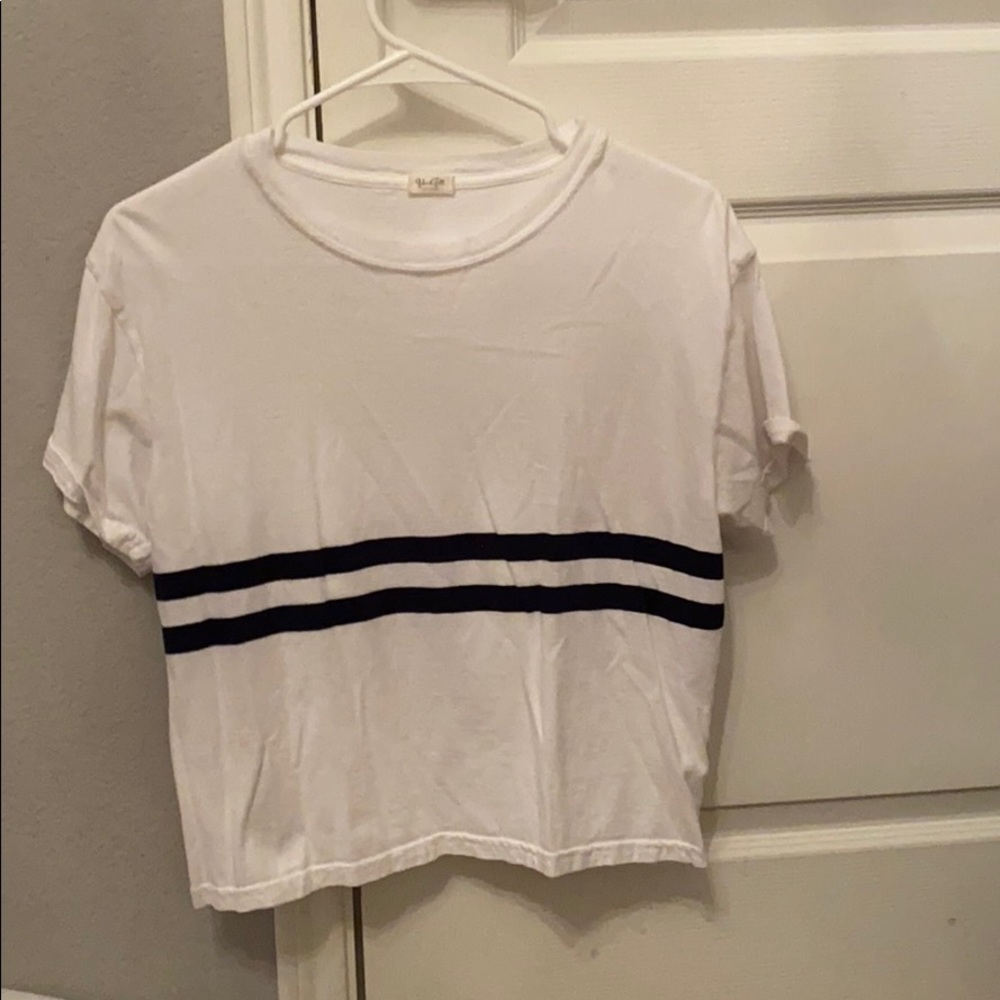 White and Black Striped Brandy Melville Top